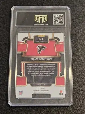2023 Panini Select #4 Bijan Robinson Green and Yellow Prizms Die Cuts GMA 8.5 - Football Card Single