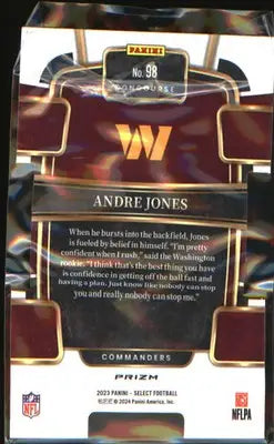 2023 Panini Select Silver Prizms Die Cuts #98 Andre Jones - Football Card Single