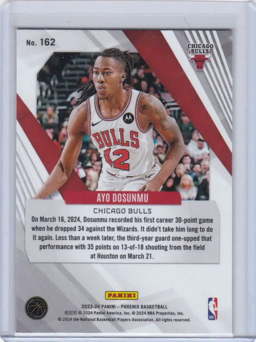 2023 PHOENIX #162 AYO DOSUNMU CRACKED ICE- CHICAGO BULLS - Basketball Card Single