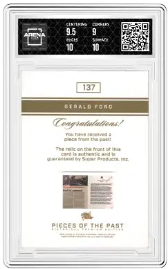 2023 Pieces of the Past Gerald Ford Promo Relic #137 Arena Club 9.5 - Other