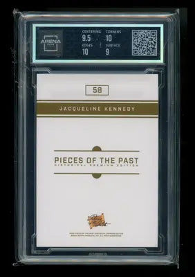 Graded trading card of Jacqueline Kennedy from 2023 Pieces of the Past Historical Premium Edition