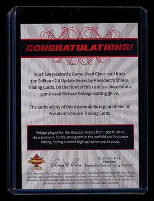 2023 President’s Choice Solitaire 2.0 Update Richard Hidalgo 1/1 - Sports Memorabilia
