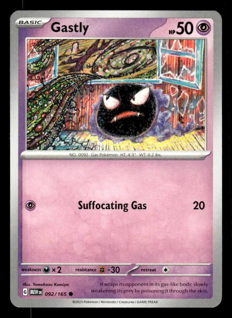 2023 Scarlet & Violet: 151 Gastly #092/165 Base Common NM - Pokémon Card Single