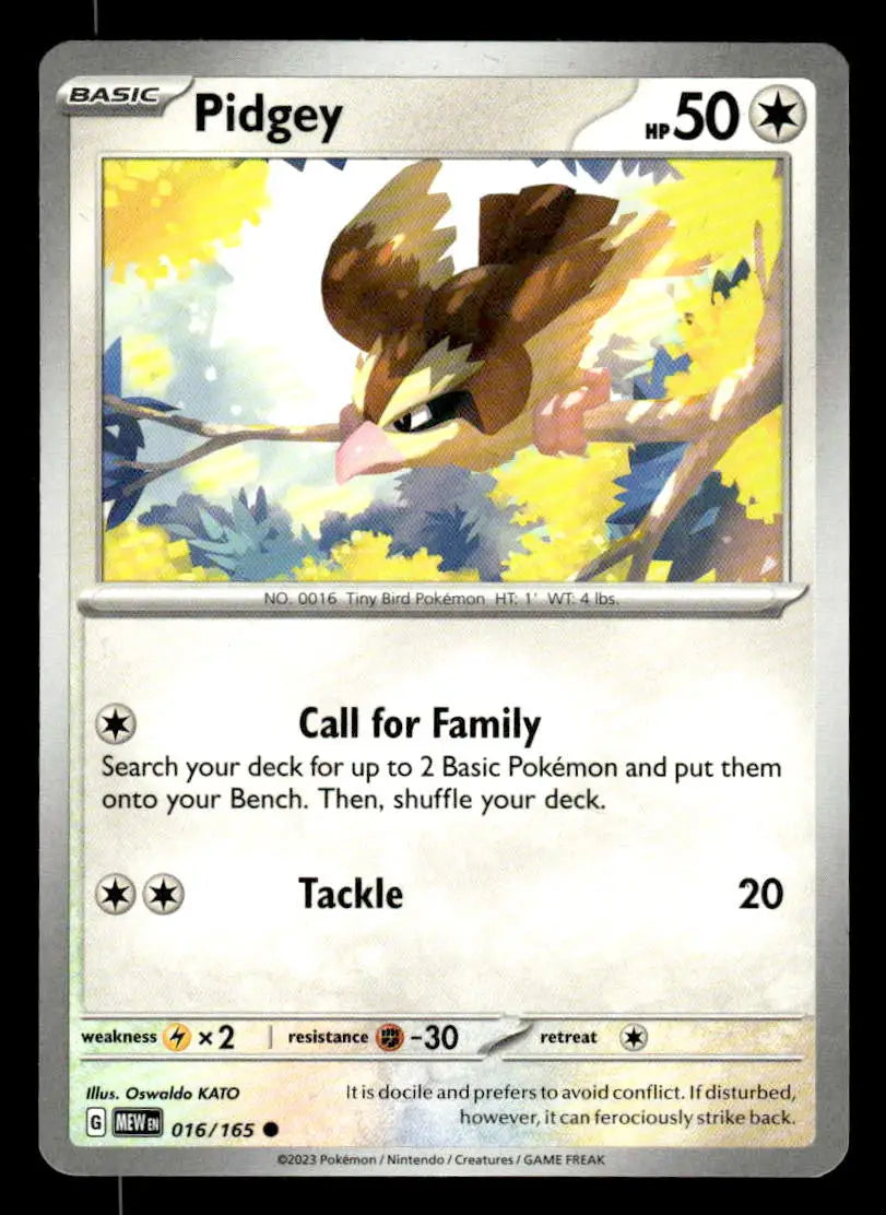 2023 Scarlet & Violet: 151 Pidgey #016/165 Base Common NM - Pokémon Card Single