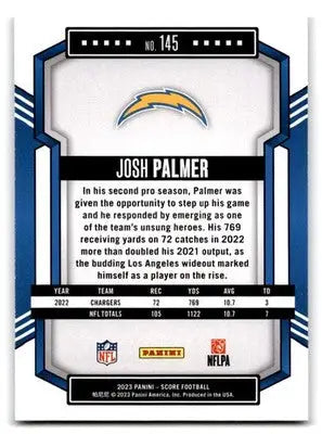 2023 Score #145 Josh Palmer - Football Card Single