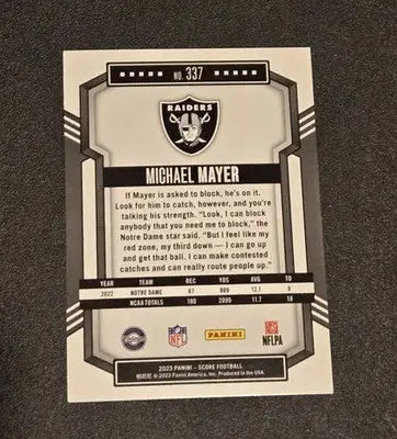 2023 Score #337 Michael Mayer - Football Card Single