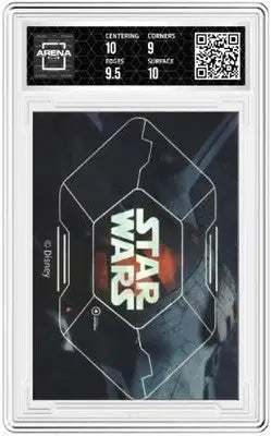 Graded Star Wars collectible card SW01UR19 Arena Club featuring Rey and Chewbacca 9.5