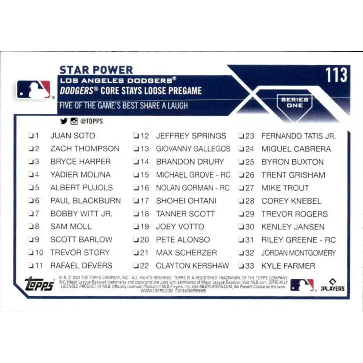 2023 Topps #113 Mookie Betts NM-MT Los Angeles Dodgers Baseball Card - Baseball Card Single
