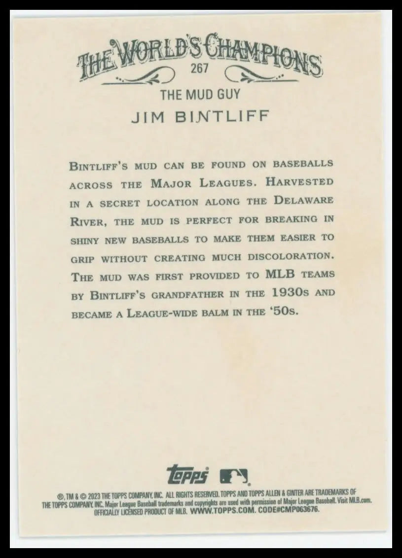 2023 Topps Allen & Ginter - Silver Portrait Jim Bintliff 267 NM - Baseball Card Single