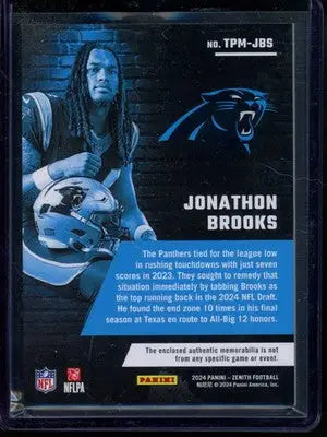 2023 Topps Athletes Unlimited Jonathon Brooks #TPM-JBS 1/1 RC Mem - Sports Memorabilia
