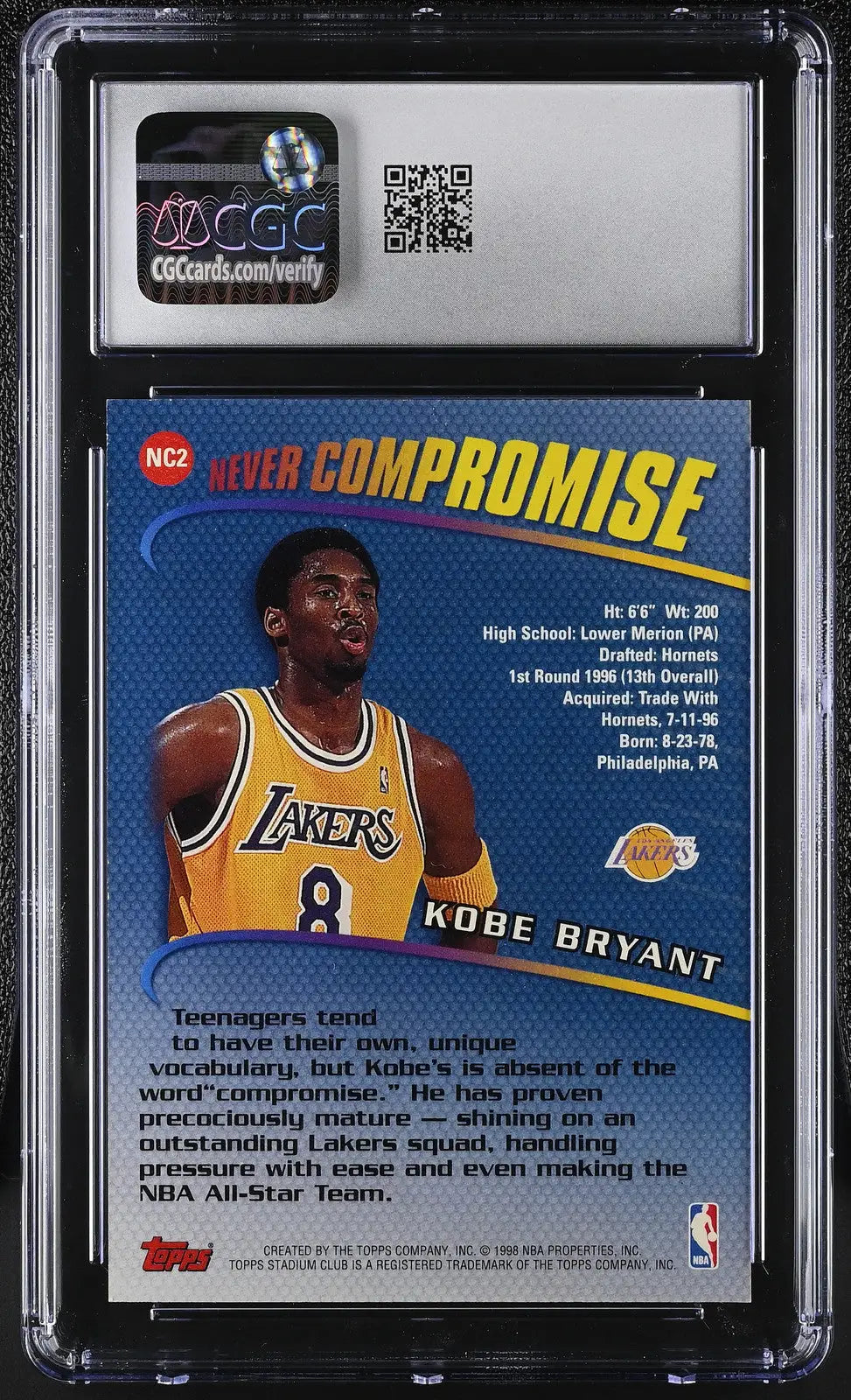 Graded Kobe Bryant basketball card in protective slab from 2023 Topps Athletes Unlimited
