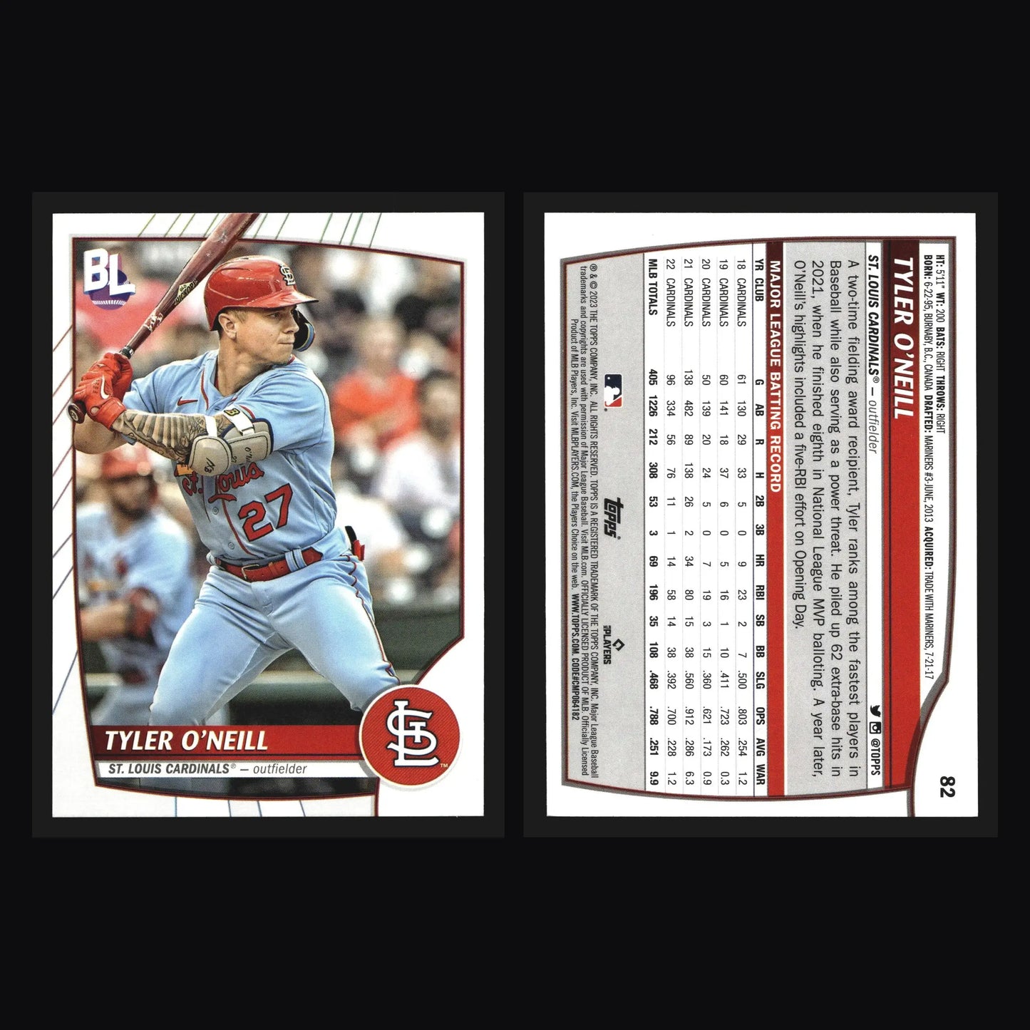 2023 Topps Big League Tyler O’Neill #82 St. Louis Cardinals - Baseball Card Single