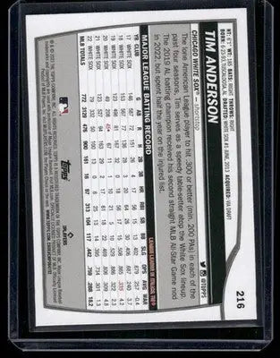 2023 Topps Bowman Tim Anderson #216 Foil Baseball - Baseball Card Single
