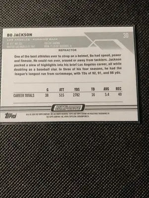 2023 Topps Chrome - Topps Chrome Bo Jackson #30. Raiders. NRMT+ - Football Card Single