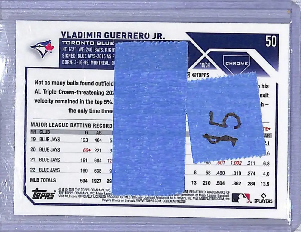 2023 Topps Chrome Logofractor #50 Vladimir Guerrero Jr. NM-MT Toronto Blue Jays - Baseball Card Single