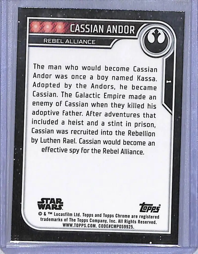2023 Topps Chrome Star Wars #1 Diego Luna as Cassian Andor NM-MT NonSport Card - Star Wars Card Single