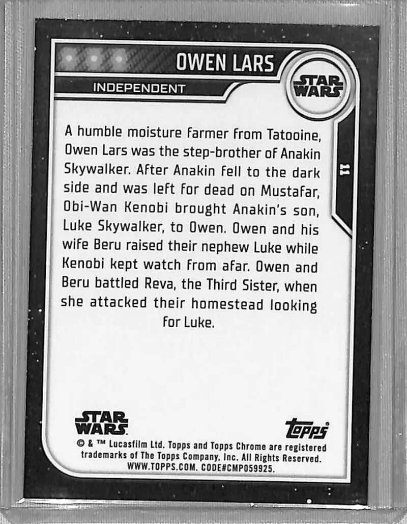 2023 Topps Chrome Star Wars #11 Joel Edgerton as Owen Lars NM-MT NonSport Card - Star Wars Card Single