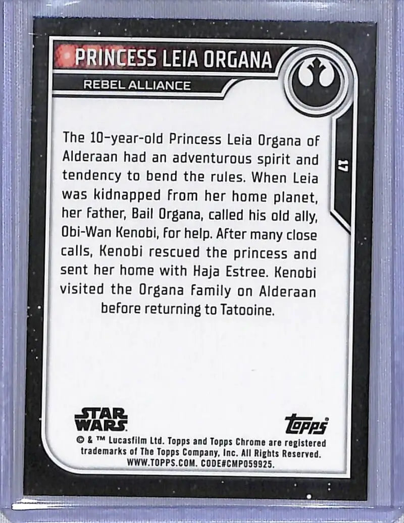 2023 Topps Chrome Star Wars #17 Vivien Lyra Blair as Princess Leia Organa NM-MT NonSport Card - Star Wars Card Single