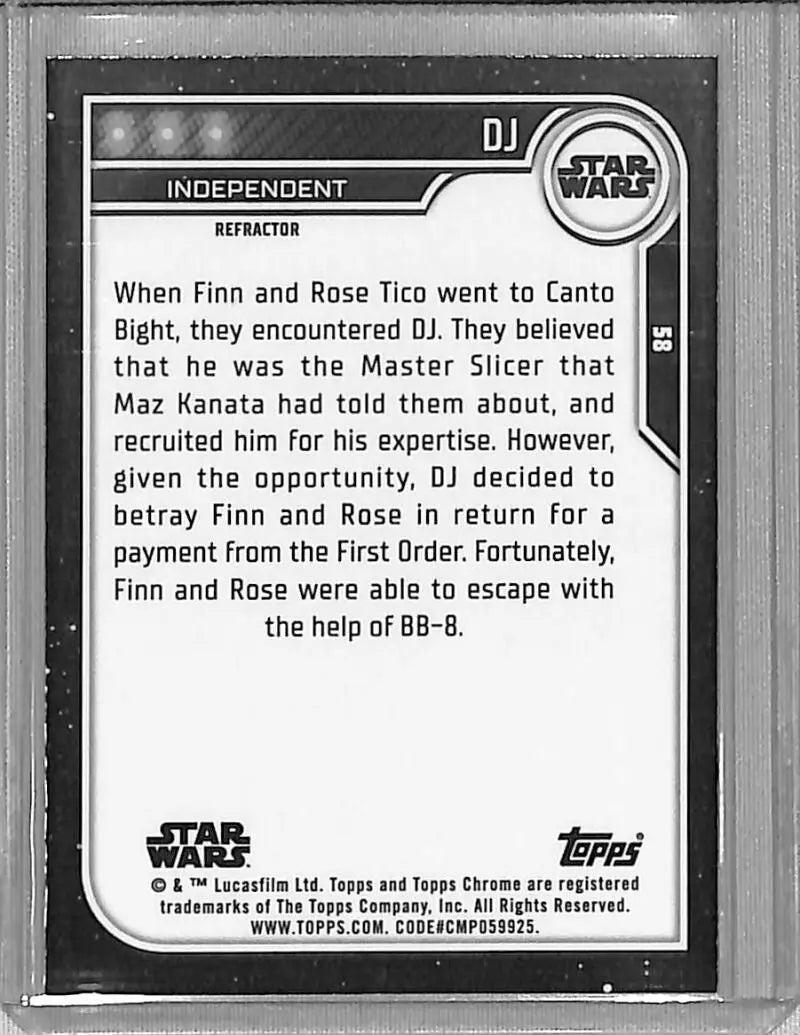 2023 Topps Chrome Star Wars #58 DJ NM-MT - Star Wars Card Single
