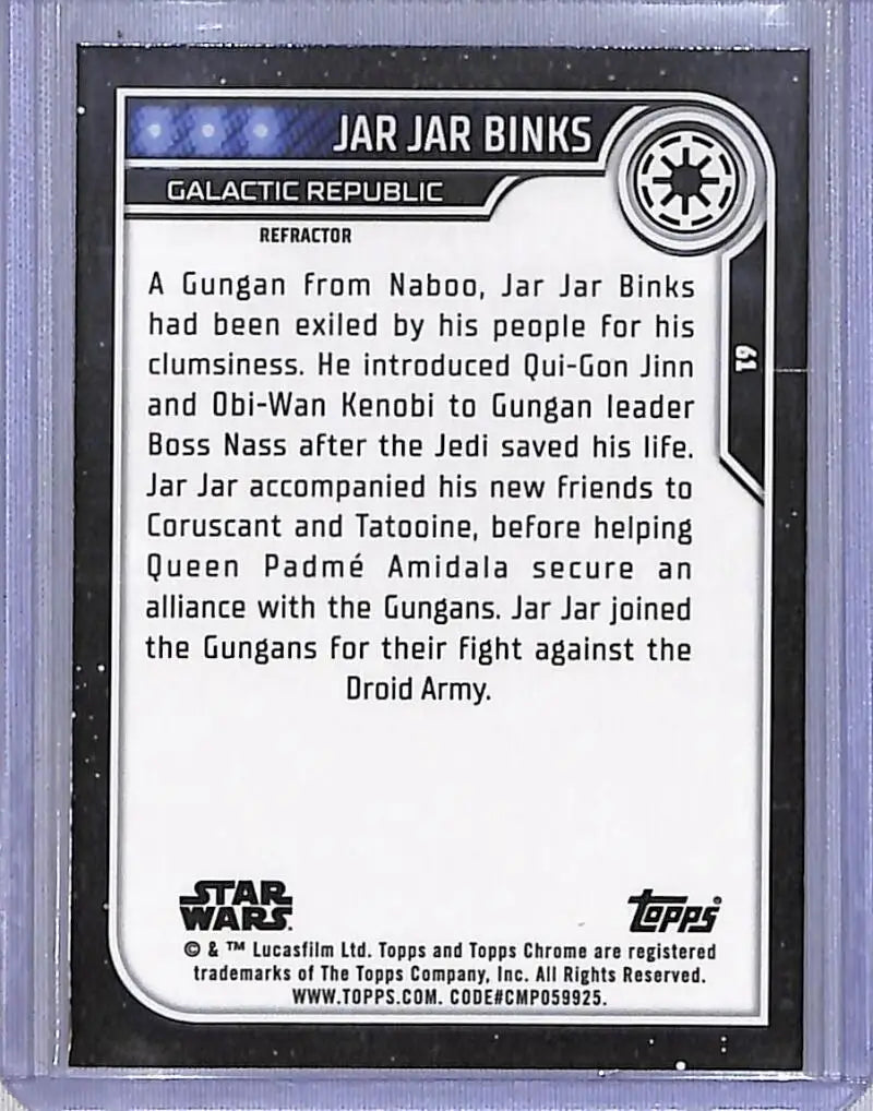2023 Topps Chrome Star Wars #61 Jar Jar Binks NM-MT - Star Wars Card Single