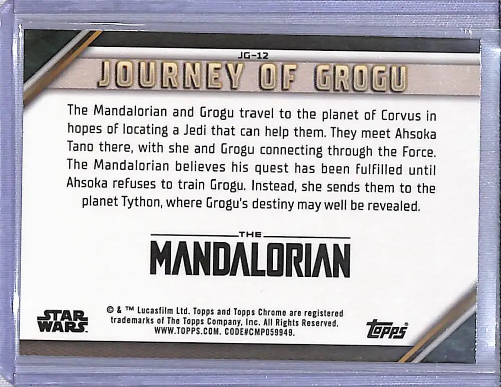 2023 Topps Chrome Star Wars Journey of Grogu #JG-12 Ahsoka Tano Sets Grogu’s Path NM-MT - Star Wars Card Single