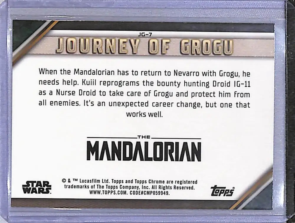 2023 Topps Chrome Star Wars Journey of Grogu #JG-7 IG-11’s New Programming NM-MT - Star Wars Card Single