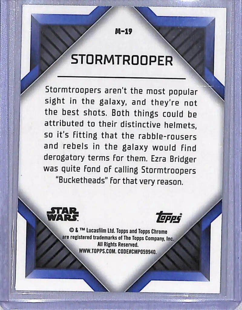 2023 Topps Chrome Star Wars Monikers #M-19 Stormtrooper ’Buckethead’ NM-MT