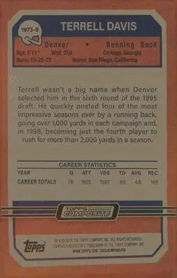 2023 Topps Composite 1973 Topps Football X-Fractor #1973-9 Terrell Davis - Football Card Single