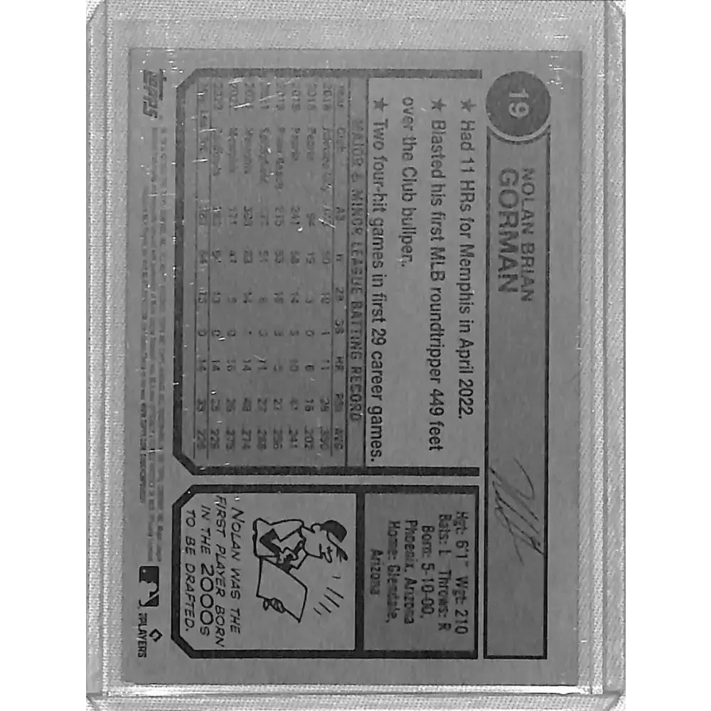 2023 Topps Heritage #19 Nolan Gorman NM-MT RC Rookie St. Louis Cardinals - Baseball Card Single