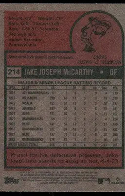 2023 Topps Heritage Jake McCarthy #214 Baseball - Baseball Card Single