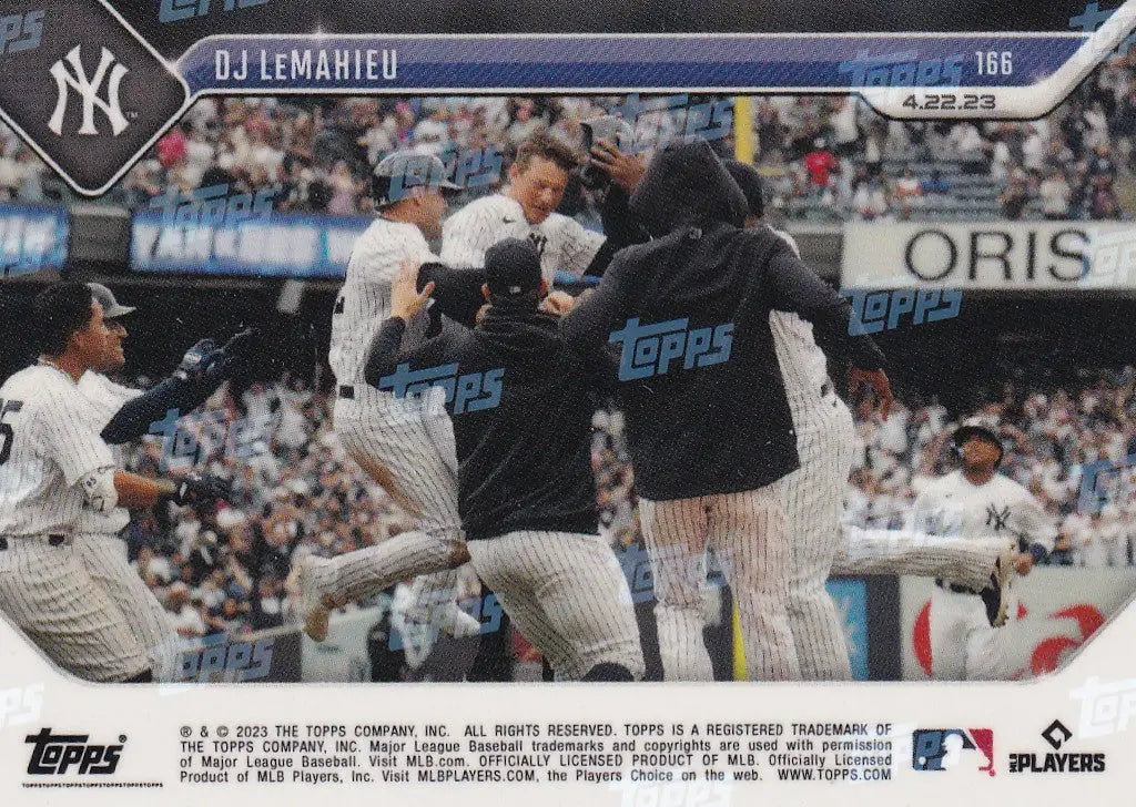 2023 TOPPS NOW #166 DJ LEMAHIEU- NEW YORK YANKEES - Baseball Card Single