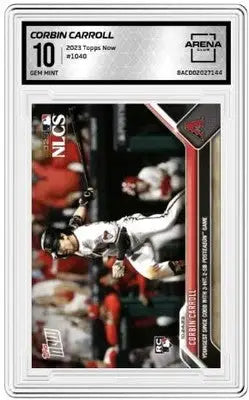Graded Corbin Carroll Arena Club baseball trading card from 2023 Topps Now series