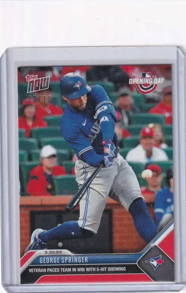 2023 TOPPS NOW PARALLEL #12 GEORGE SPRINGER TORONTO BLUE JAYS 3/10 - Baseball Card Single