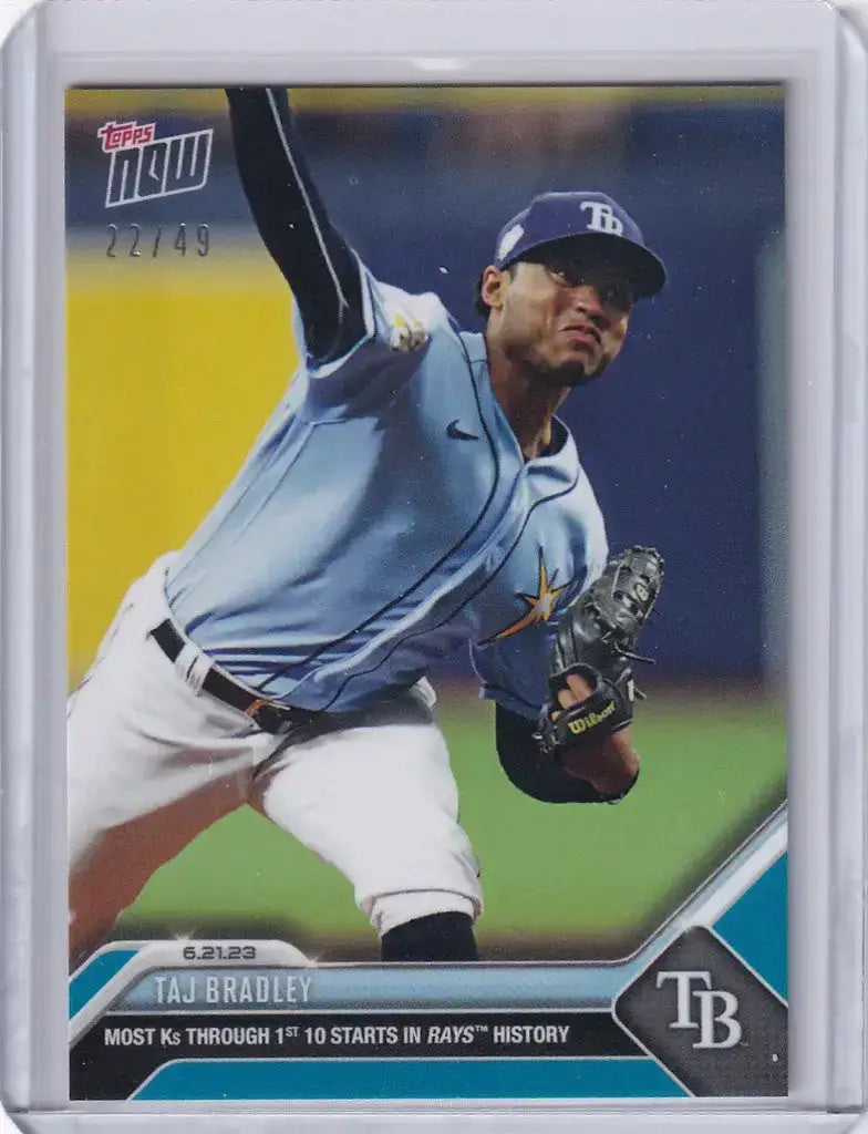 2023 TOPPS NOW PARALLEL #473 TAJ BRADLEY TAMPA BAY RAYS 22/49 - Baseball Card Single