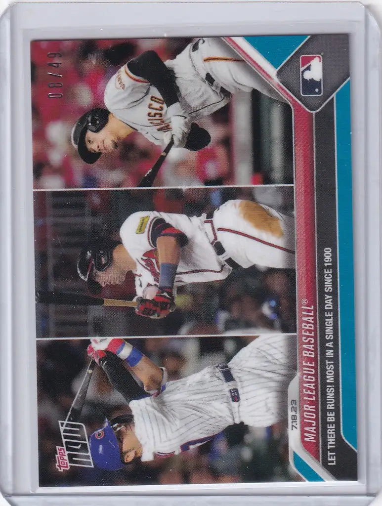 Baseball trading card featuring action shots of San Francisco Giants players in Major League Baseball