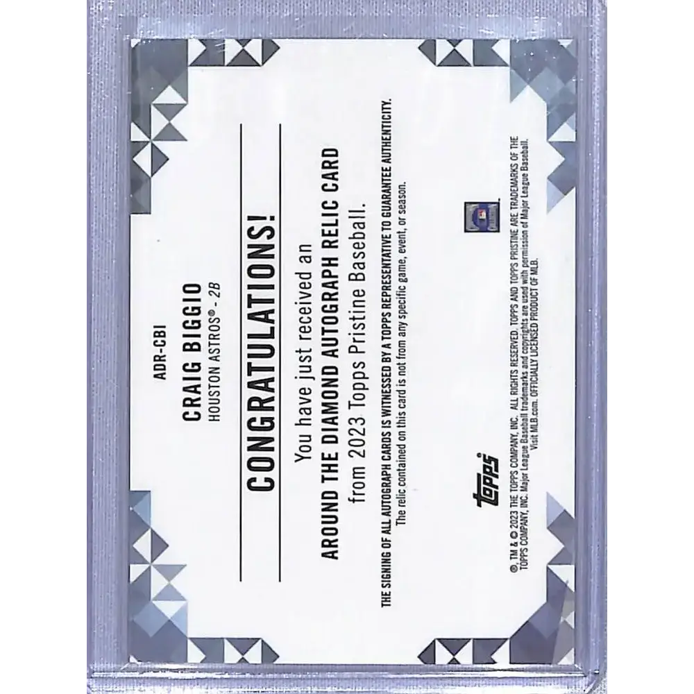 2023 Topps Pristine #ADR-CBI Craig Biggio NM-MT MEM Auto Houston Astros Baseball Card - Baseball Card Single
