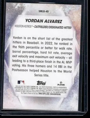 2023 Topps Stars of MLB Yordan Alvarez #SMLB-45 Baseball - Baseball Card Single