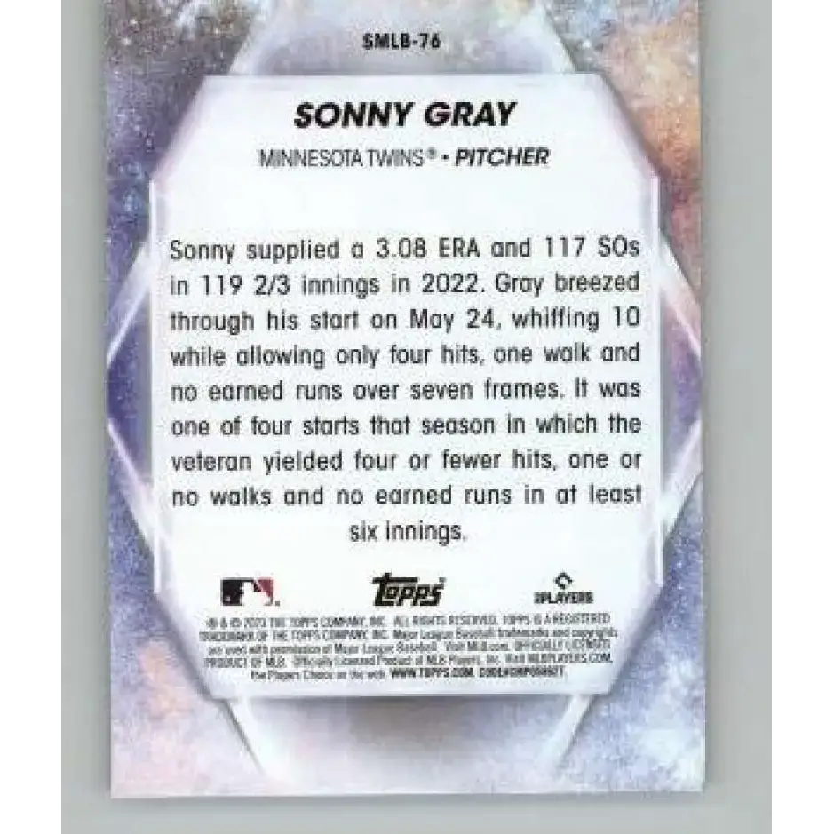 2023 Topps Update Series Stars of MLB #SMLB-76 Sonny Gray NM-MT Minnesota Twins Baseball Card - Baseball Card Single