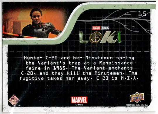 2023 Upper Deck Marvel Loki Miss Minutes Parallel Base Card 15 Hunter C-20 /99 - Marvel Card Single