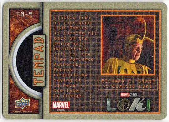 2023 Upper Deck Marvel Loki Tempad Metal Card TM-9 Richard E. Grant Classic Loki - Non-Sports Card Single