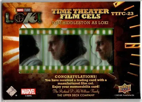 2023 Upper Deck Marvel Loki Time Theater Film Cels Card TTFC-23 Tom Hiddleston - Non-Sports Card Single