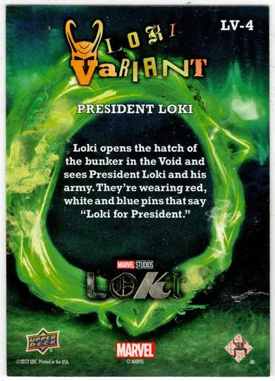2023 Upper Deck Marvel Loki Variant Insert Card LV-4 President Loki - Marvel Card Single