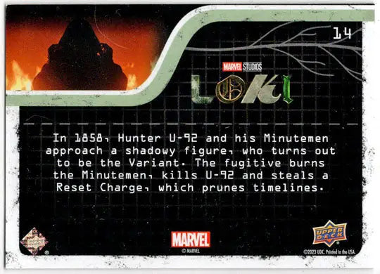 2023 Upper Deck Marvel Loki Yellow Parallel Base Card 14 A Fugitive Variant /225 - Marvel Card Single