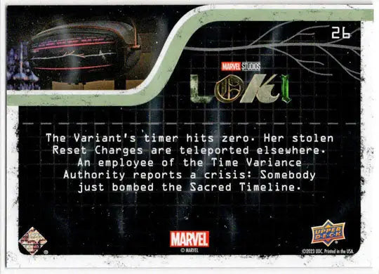 2023 Upper Deck Marvel Loki Yellow Parallel Base Card 26 Somebody Bombed... /225 - Marvel Card Single