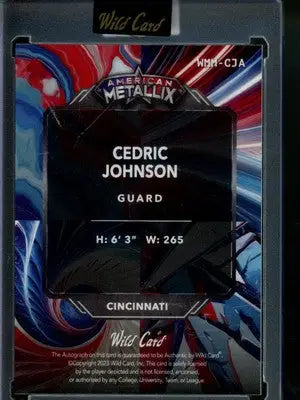 2023 Wild Card American MetalLix Cedric Johnson #WMM-CJA Autograph 7/10 Football - Football Card Single