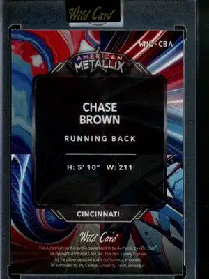 2023 Wild Card American MetalLix Chase Brown #WML-CBA Blue Foil 3/10 Autograph - Football Card Single
