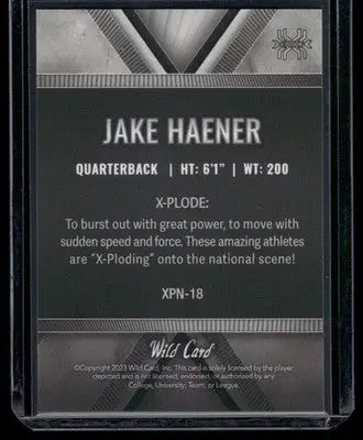 2023 Wild Card X-Plode Jake Haener #XPN-18 National 2/4 Football - Football Card Single