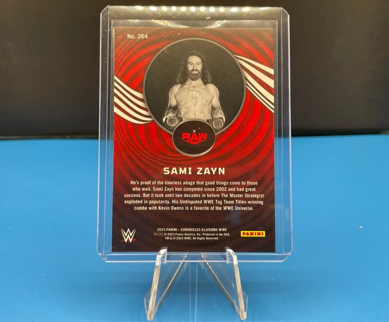 Sami Zayn WWE Panini Chronicles Illusions Green Parallel trading card #23/75