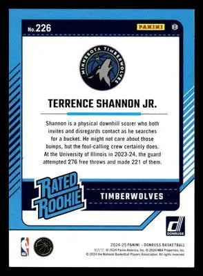 2024-25 Donruss #226 Terrence Shannon Jr. - Basketball Card Single