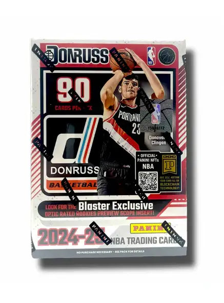 2024-25 Donruss Basketball Blaster showing rated rookies and NBA trading cards